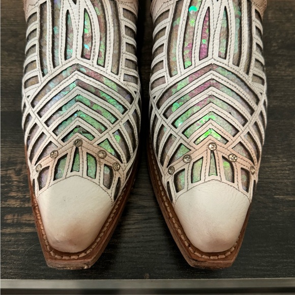 Women’s CORRAL AB Iridescent Sequin Studded boots Size 9 PERFECT FOR WEDDING 💎 - Picture 6 of 9
